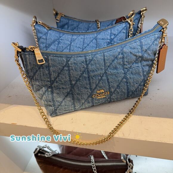 Coach Handbags - NWT Coach Caitlin Shoulder Bag With Quilting CDZ89 Gold/Indigo